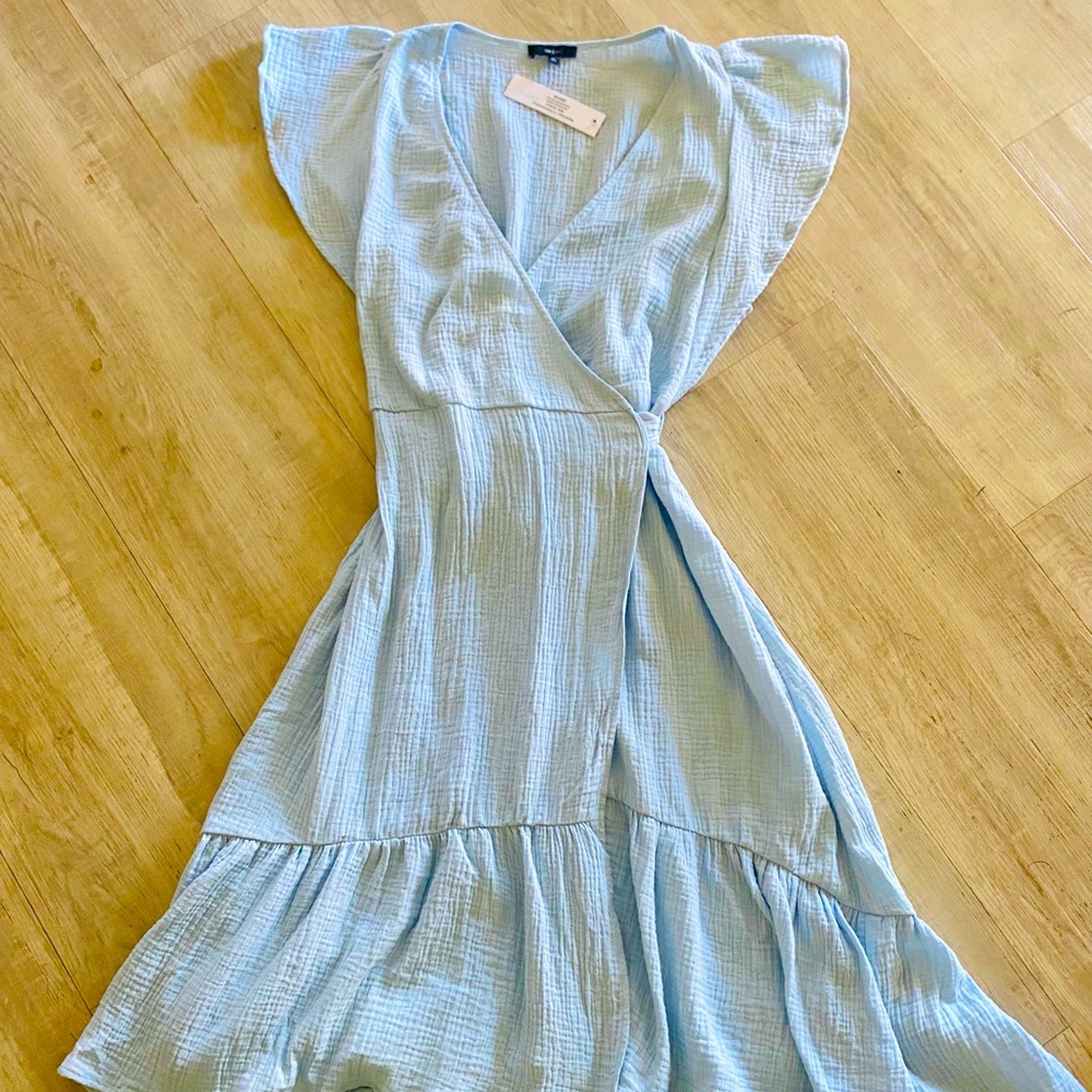 NWT Drew wrap dress baby soft blue